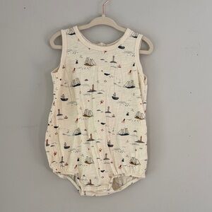 Rylee + Cru Cream Nautical Sailboat Print One-Piece